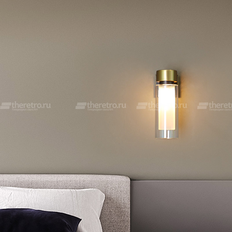 Настенный светильник с цилиндрическим плафоном из стекла VERGE WALL  фото 1