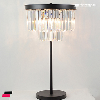 1920s Odeon Glass Fringe Table Lamp фото 7
