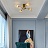 Минималистская потолочная люстра со стеклянными плафонами IGEN 6 плафонов Черный + Золотой Дымчатый фото 4