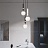 Подвесной светильник со стеклянным шарообразным плафоном и декором в виде цилиндра из мрамора NOEL черный фото 6
