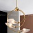 Дизайнерский светильник с тремя листовидными плафонами из рельефного стекла на металлических полукольцах INGELIV A фото 10